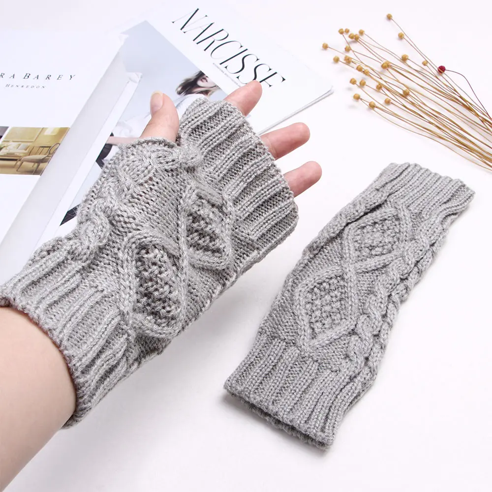 ladies wool fingerless gloves