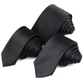 Black Neck Ties For Men Women Casual Suits Solid Tie Gravatas Skinny Mens Neckties For Business Wedding Slim Men Ties preview-2