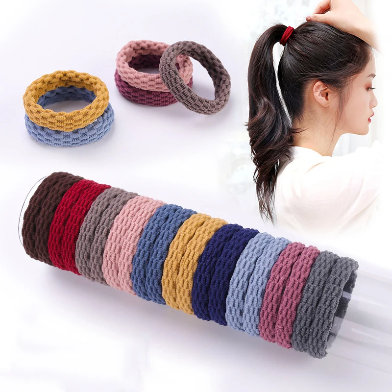 10PCS Women Girls Simple Basic Elastic Hair Bands Ties Scrunchie Ponytail Holder Rubber Bands Fashion Headband Hair Accessories-animated-img