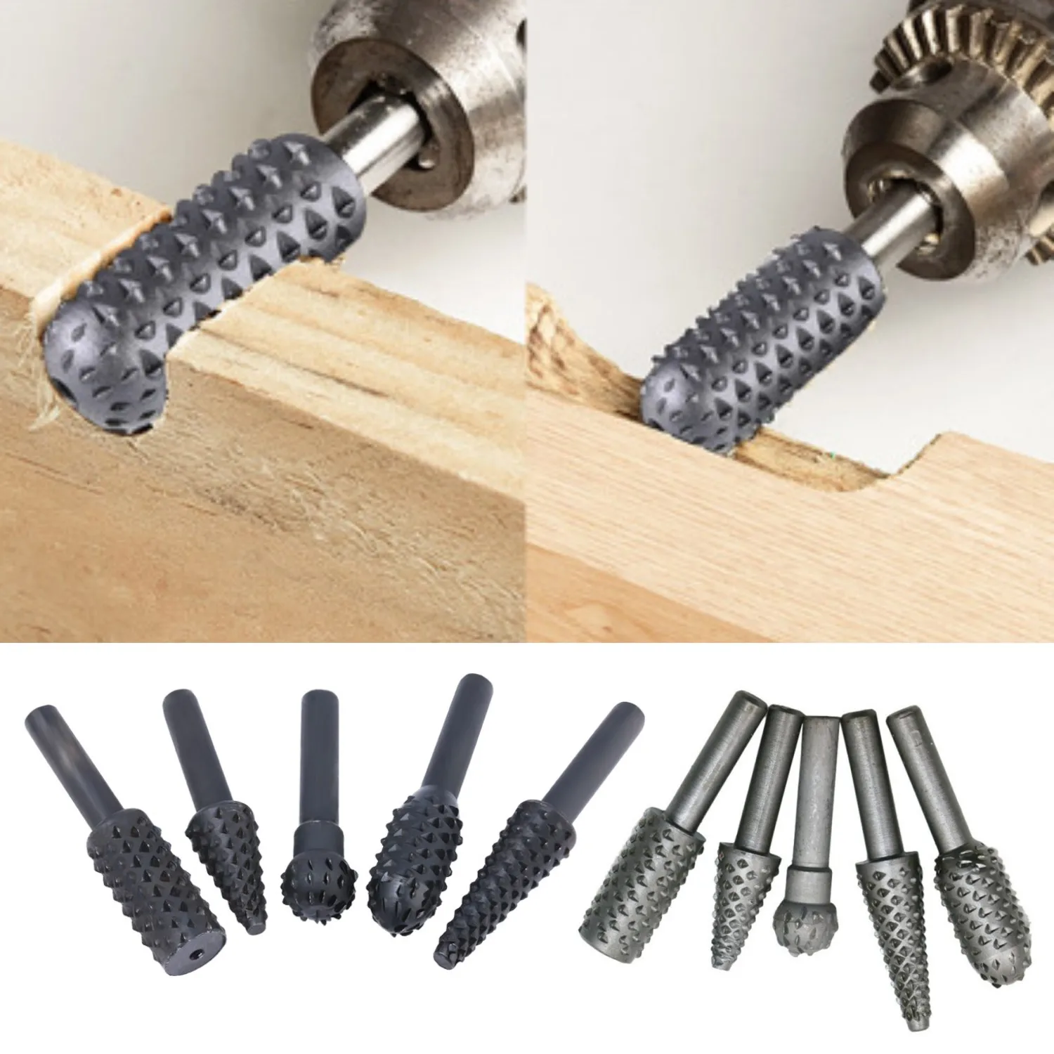 5pcs Woodworking Steel Rotary Rasp File 