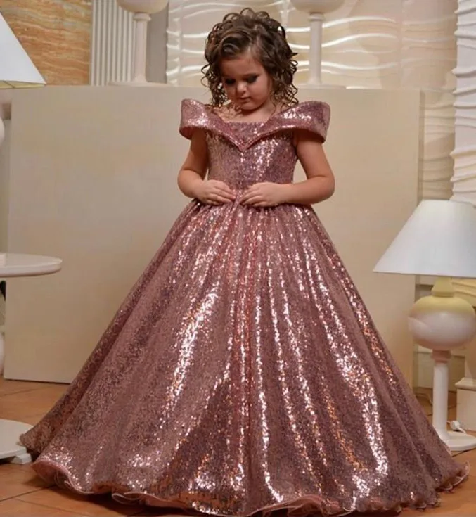 gold flower girl dresses