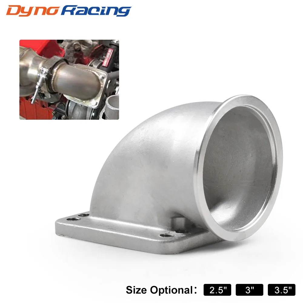 2.5'' 3'' 3.5" Vband 90 Degree Cast Turbo Elbow Adapter Flange For T3 T4 Turbocharger 304 Stainless Steel-animated-img