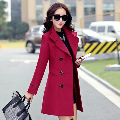size Coat Women's Wool Coats Long Tops