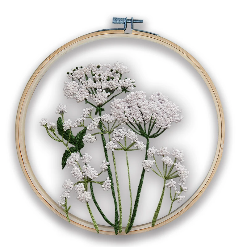 קנו אומנות, מלאכת יד, תפירה  Mesh Embroidery Flowers Plants DIY Ktit Full  Needlework Cross Stitch Embroidery Sets for beginners