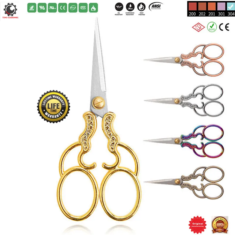 Small Crane Sewing Scissors, Stainless Steel, Vintage Style, Suitable For  Embroidery, Needlework, Sewing, Diy Crafts And Daily Use (2pcs, Gold)