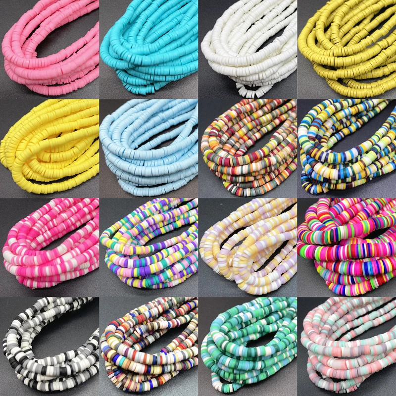 350pcs/Strip 4mm Clay Beads Slice Clay Spacer Beads Polymer Clay Beads For Jewelry Making DIY Handmade Accessories