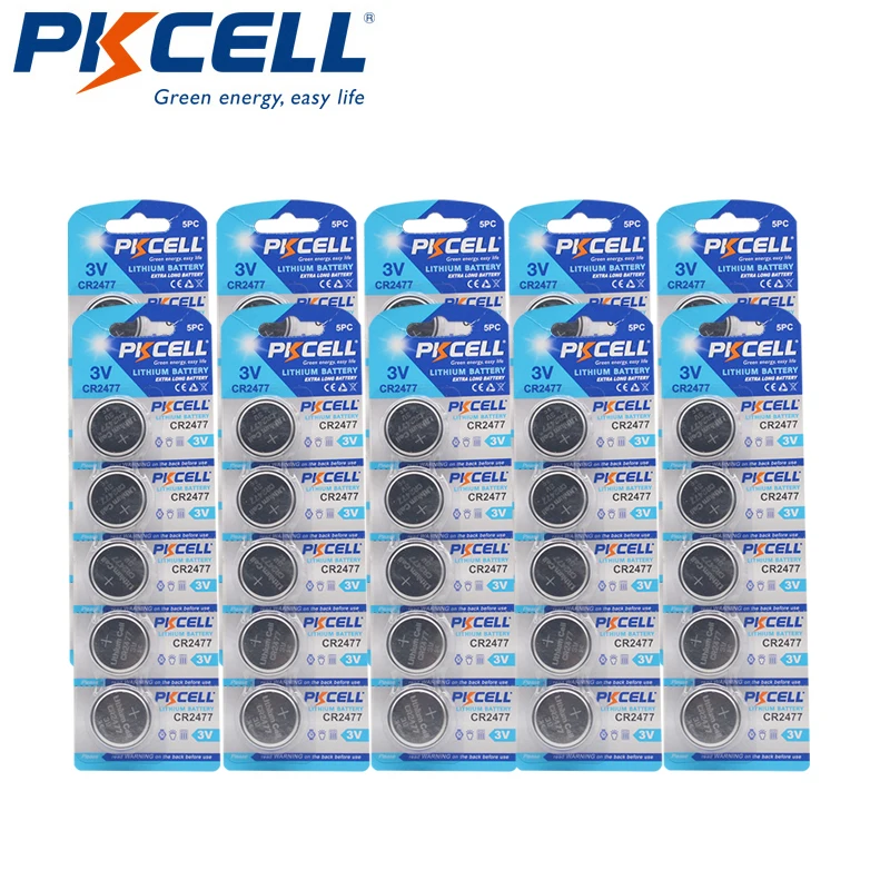 50Pcs CR2477 3V Environmental Friendly Button Battery Lithium Batteries for  Electronic Watch, Calculator