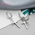 Fashion Trendy 925 Sterling Silver Earrings Cross Drop Earrings For Women Men Gift Earings Pendant Fine Jewelry Wholesale preview-2