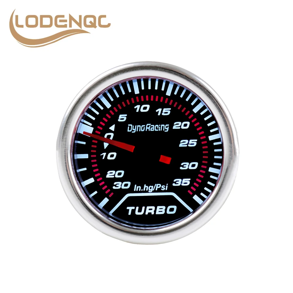 Lodenqc Car Meter Boost Gauge 2" 52mm Turbo Boost Gauge PSI Smoke Dial White Light Interior Dash Gauge-animated-img