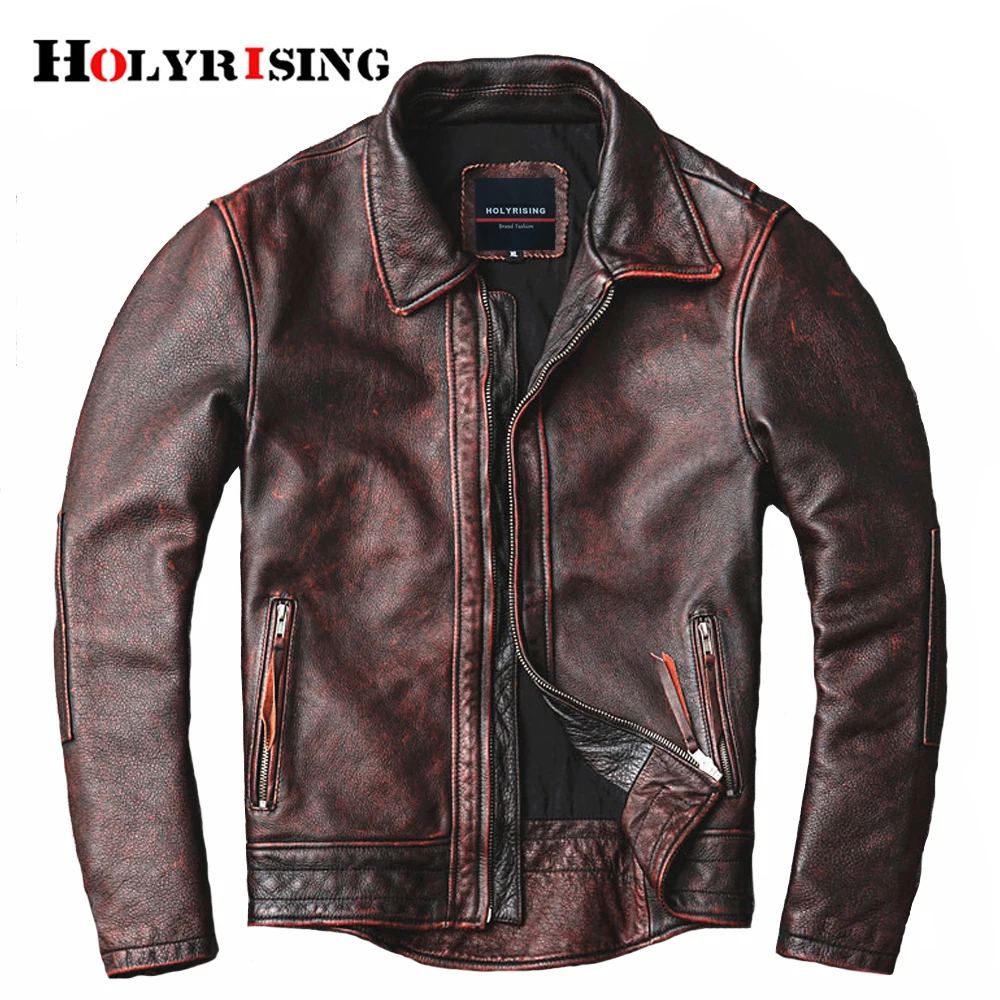 natural cowhide jacket.leather coat 19200