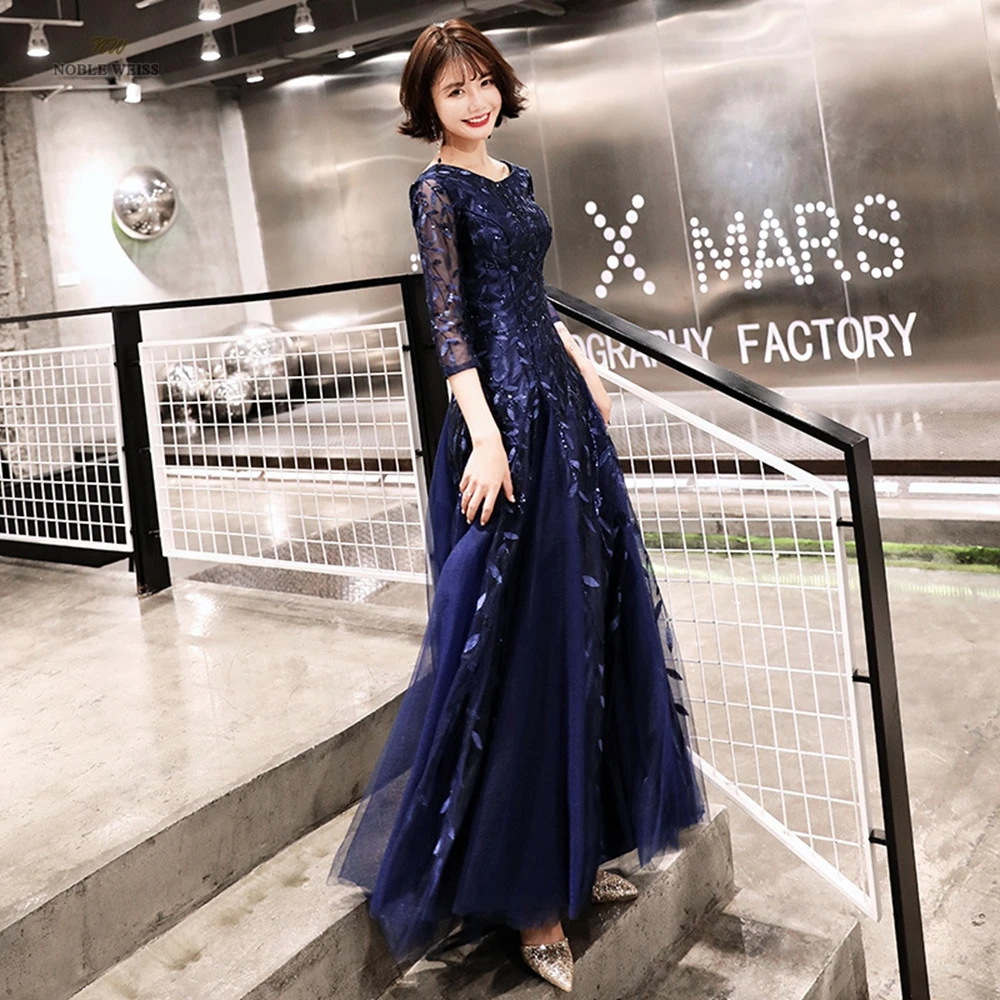 Long Gown for Women Party O-Neck Floor 