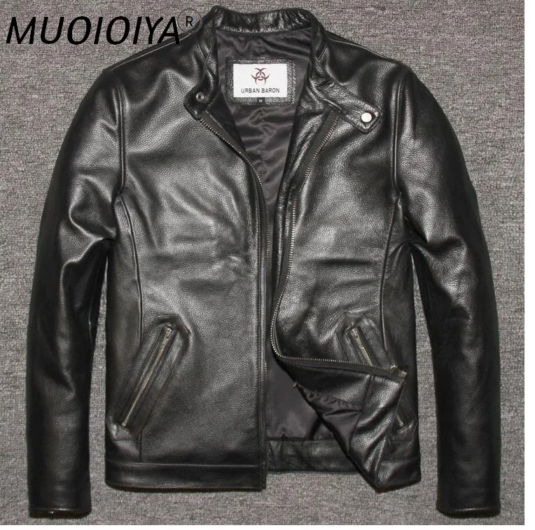 genuine Leather biker jacket.motorcycle