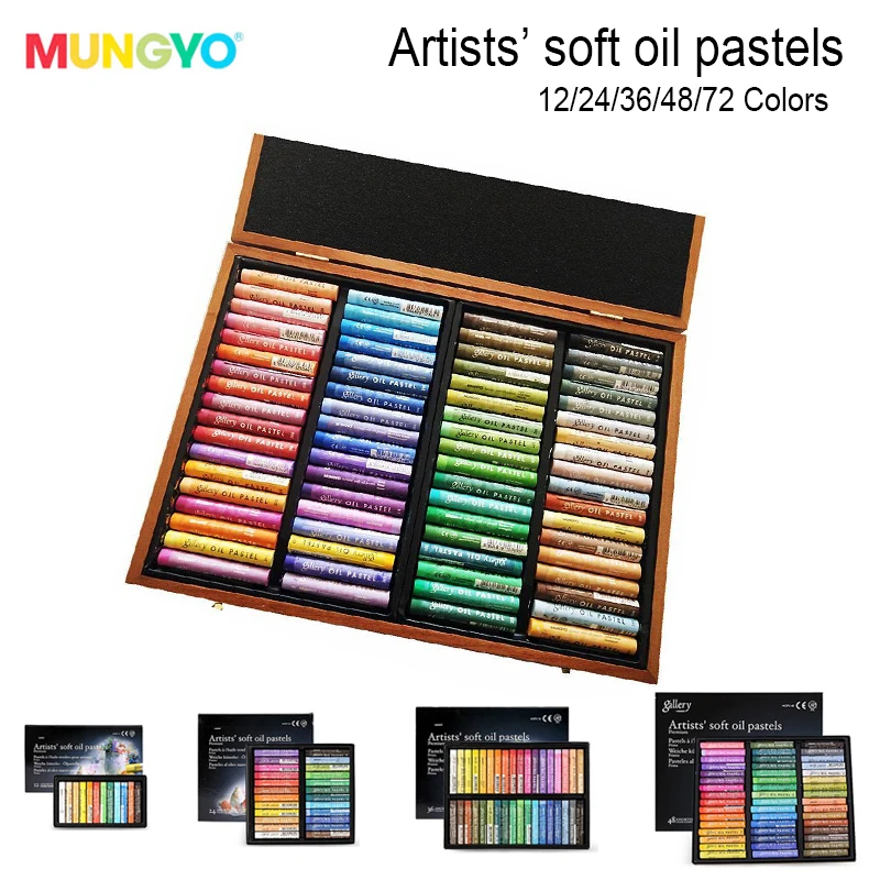 קנו ציוד אמנות  MUNGYO MOPV 24 colors Artists soft Oil pastels