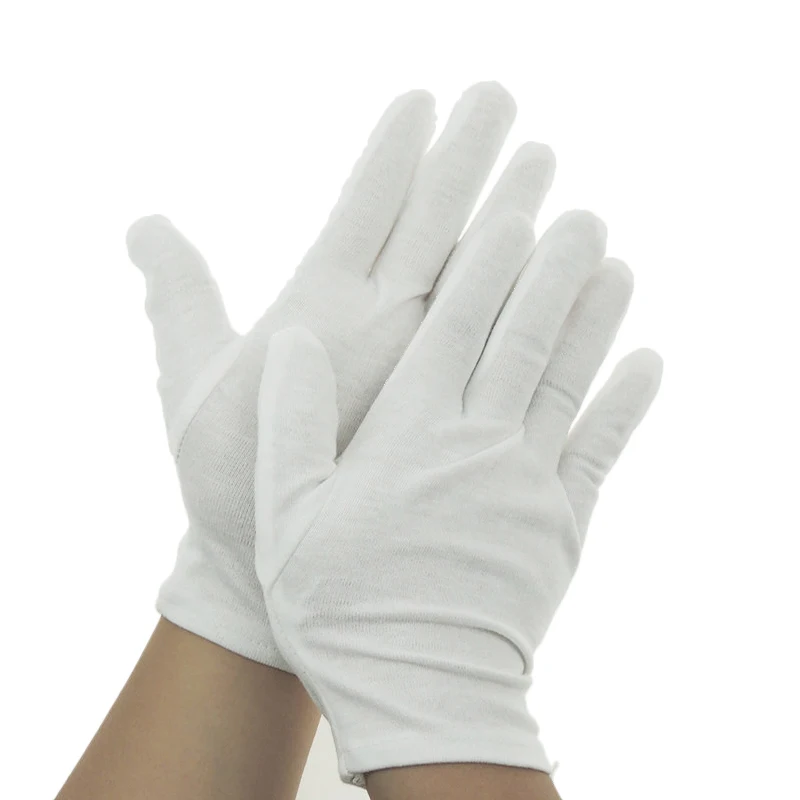 lightweight white cotton gloves