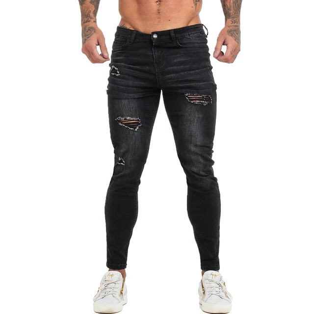 elastic waist skinny jeans mens