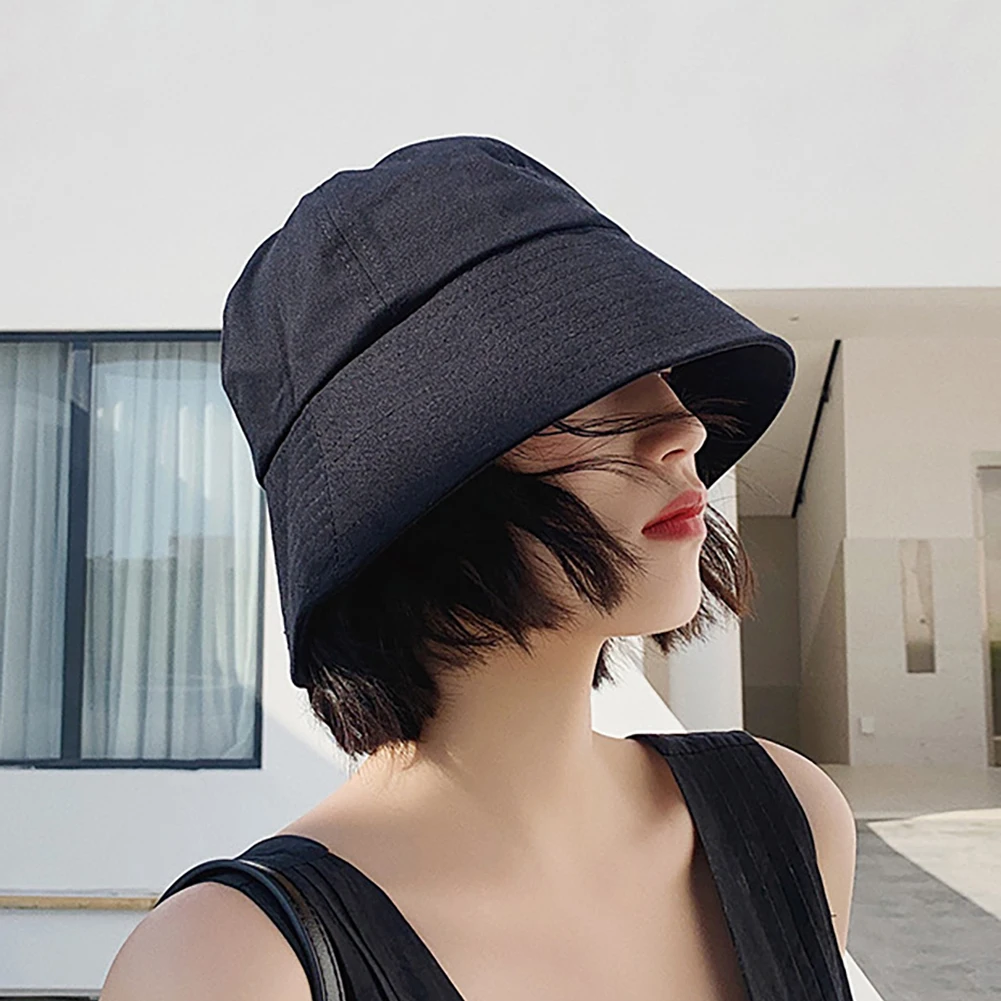 קנו כובעי נשים | Solid Color Bucket Hat 