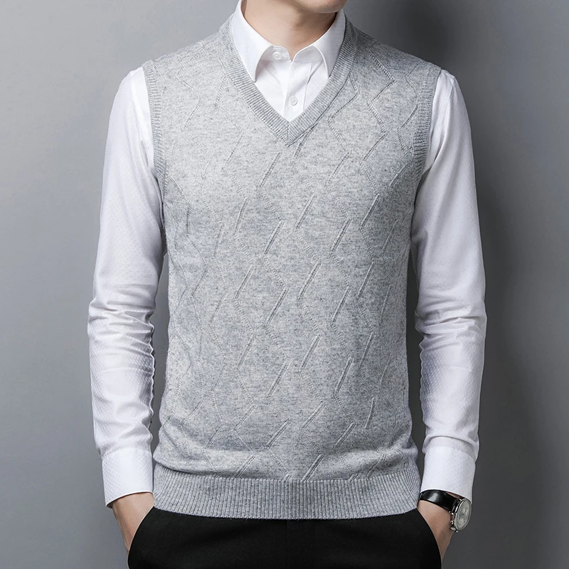 2021 Autumn Wool Sweater Vest Mens 