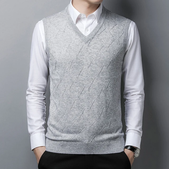 2021 Autumn Wool Sweater Vest Mens 