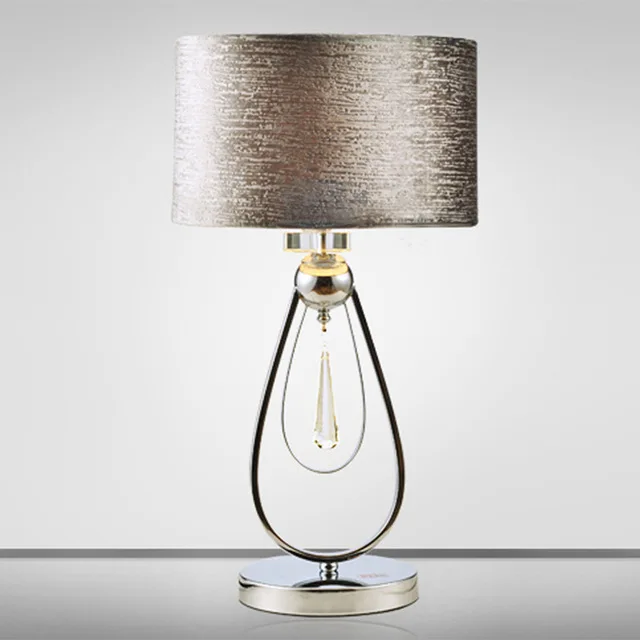 silver bedside lamp