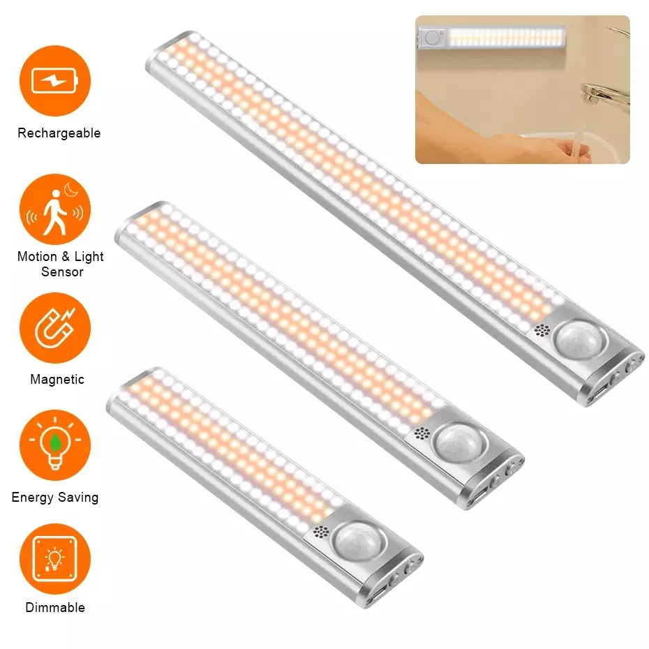 motion sensor led light usb rechargeable