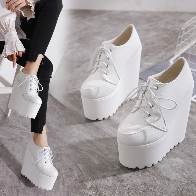 white wedge ankle boots