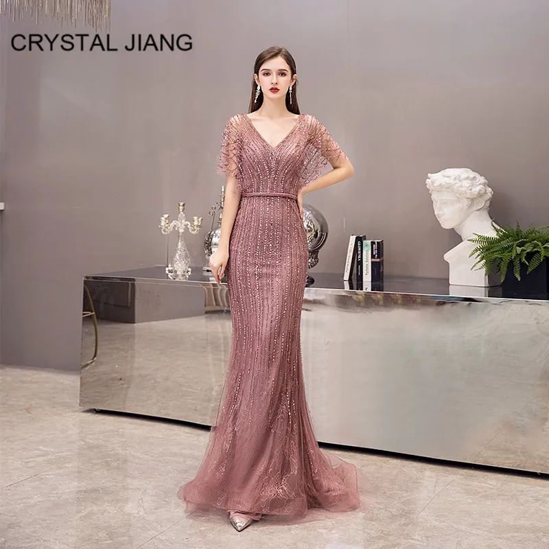 Luxury Evening Dresses Long 2020 Sexy V 