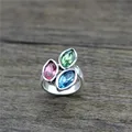 Anslow Fashion Jewelry Top Quality Spain New Retro Colorful Crystal Finger Ring For Women Promise Love Couple Wedding LOW0075AR preview-3