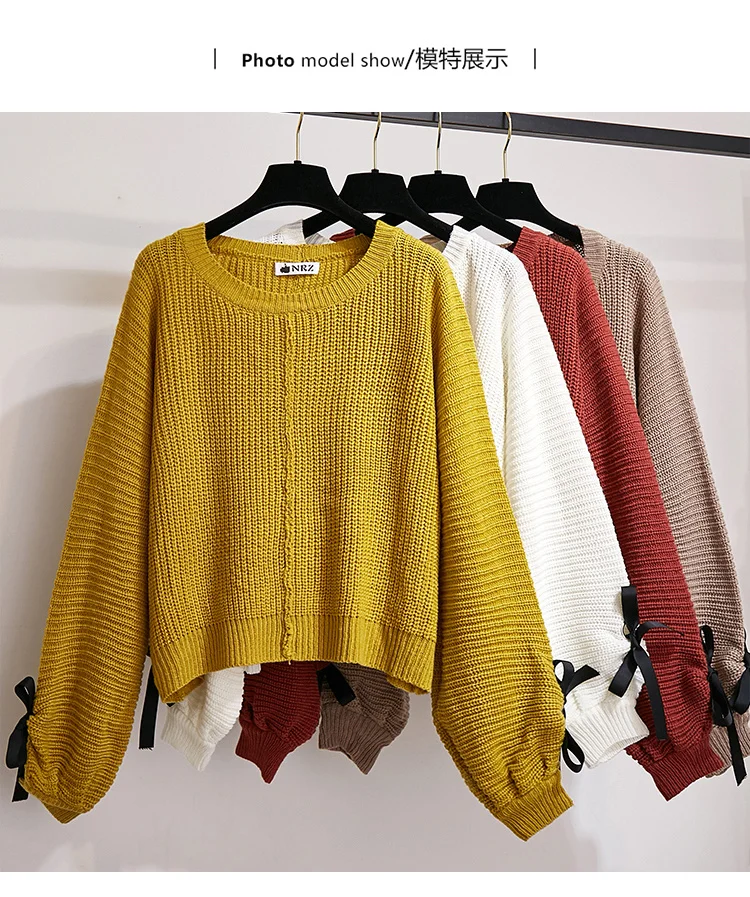 women 2 piece set knitted tops 