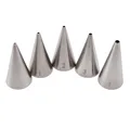 Small Round Icing Piping Nozzles 5Pcs Writing Pastry Nozzle Stainless Confectionery Cream Cake Decorating Tools
