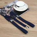 Men's Suspenders Adjustable Braces X Shape Elastic Strap Side Clip