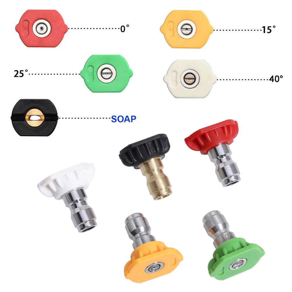 Pressure Washer Spray Nozzles Tip Set Variety Degrees 1/4" Quick Connect 040 