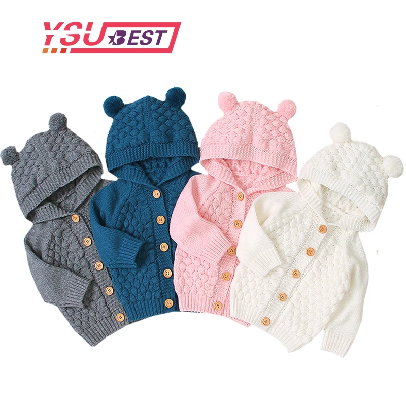 Newborn Toddler Baby Girls Long Sleeve Button Down Knitted Sweater Cardigan Coat 