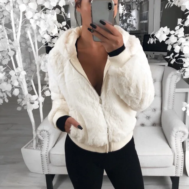 fur zipper jacket