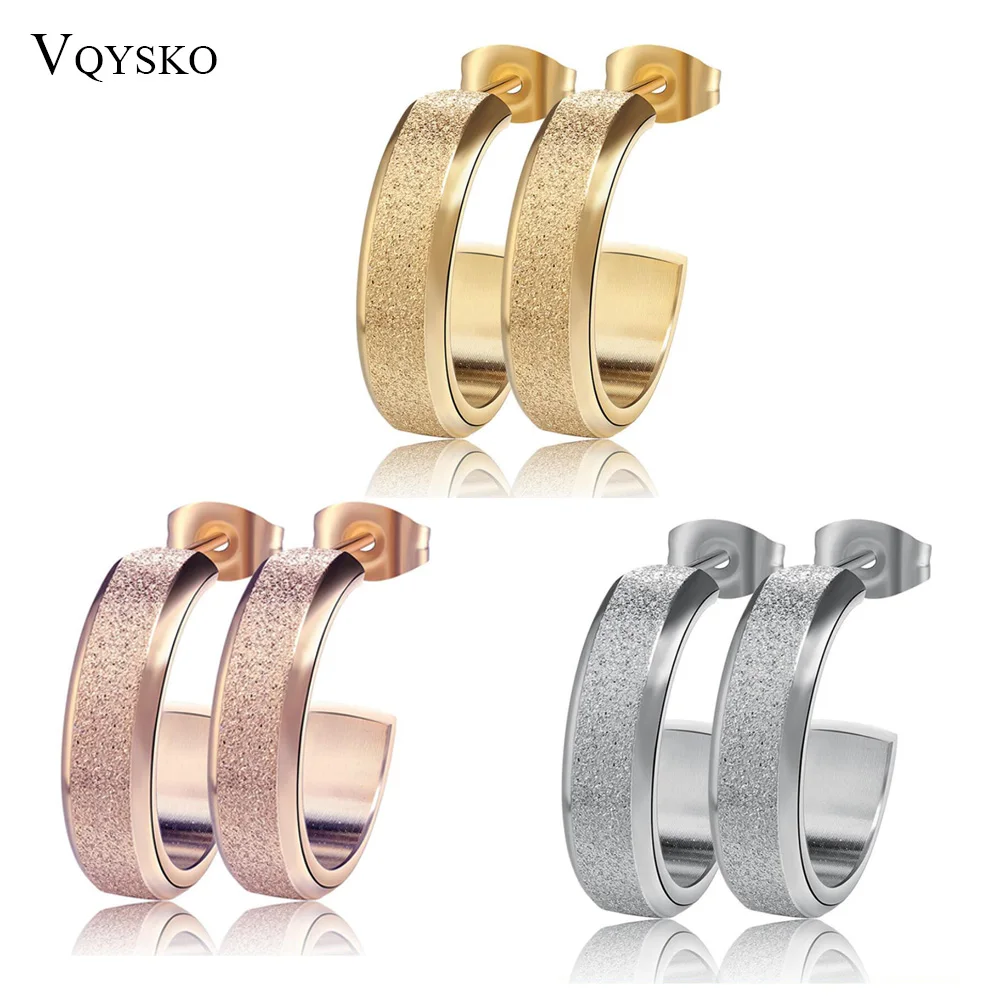 Silver Color&Gold-Color&Rose Gold Color Big Earrings Studs Fashion Stainless Steel Brincos Jewelry for Women-animated-img