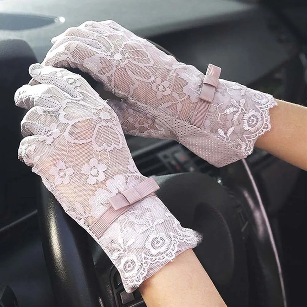 Black Fingerless Sexy Lace Gloves Women Sun Protection Gloves