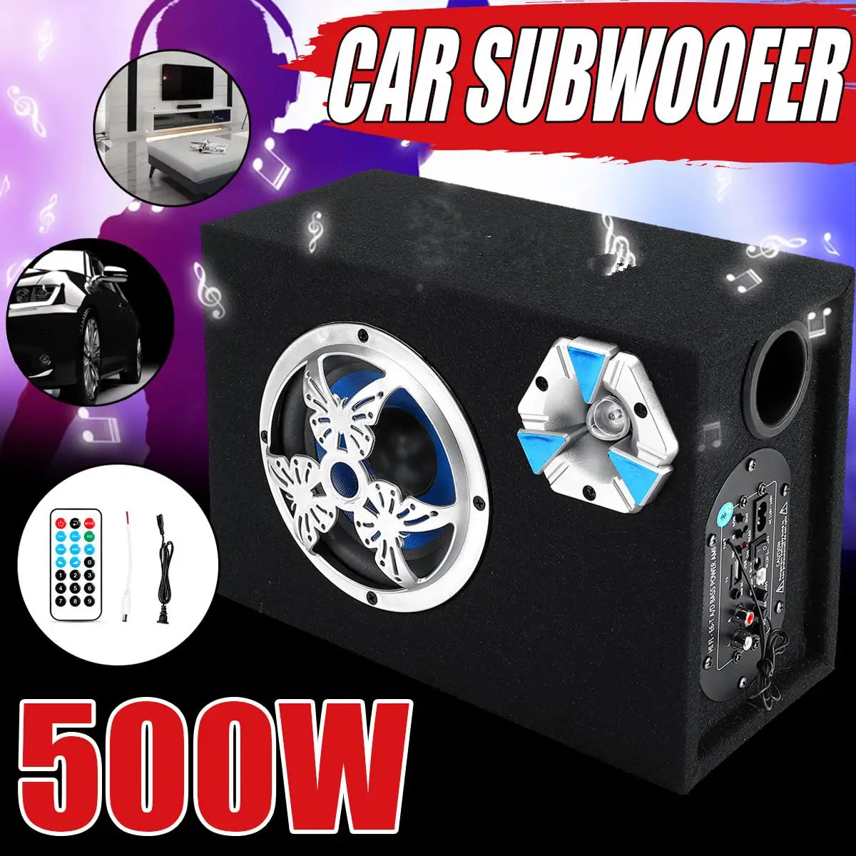 Купить Автомобильная электроника 6 Inch 500W UnderSeat Car Subwoofer