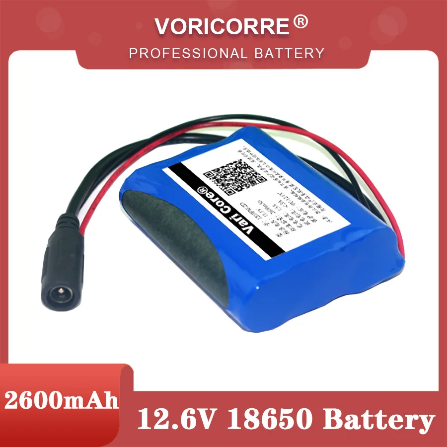 12 V 2600 mAh lithium-ion Battery 12.6 V to 11.1 V CCTV Camera Rechargeable battery pack 18650 batteries-animated-img