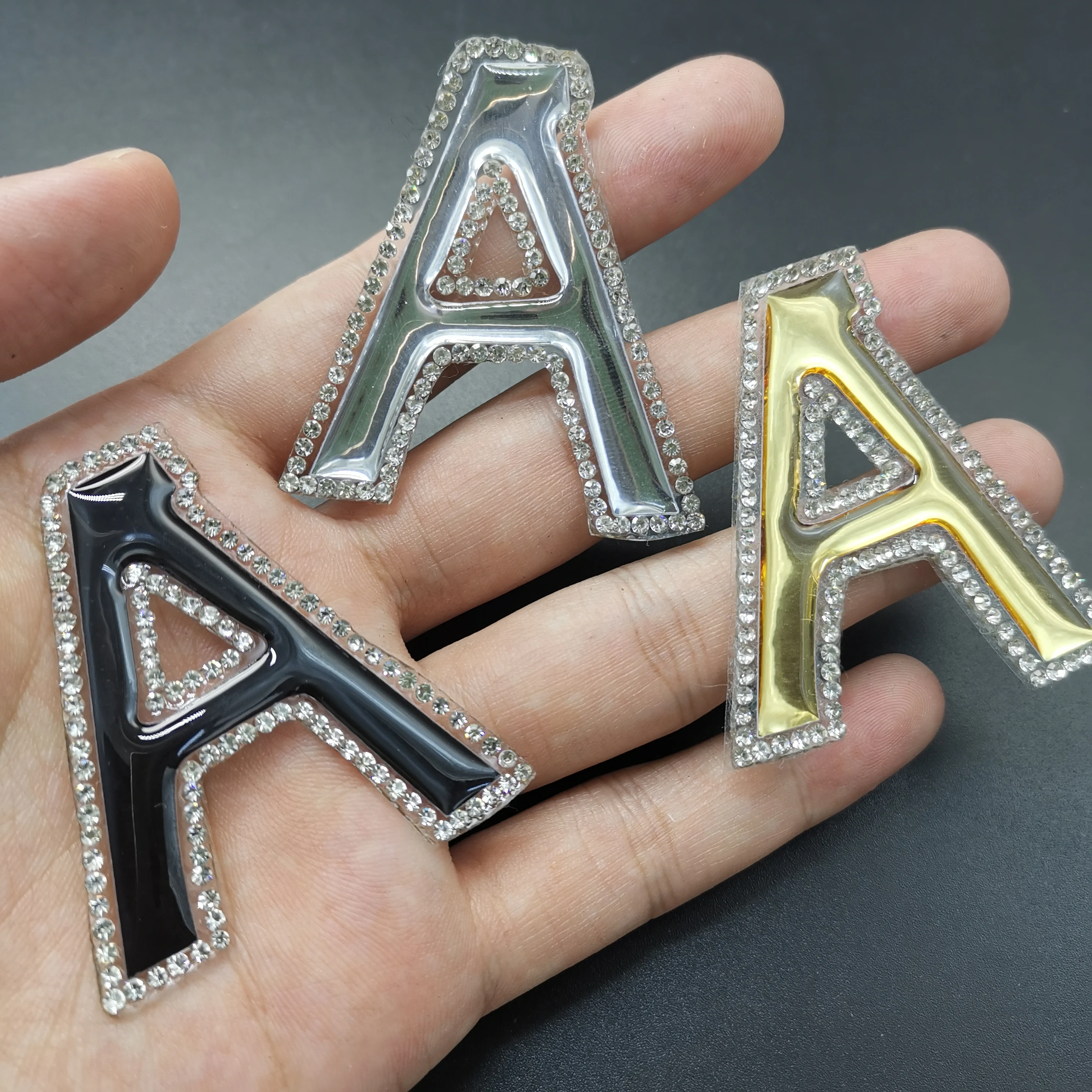 New 1Pc silver Color English Alphabet Letter A-Z Applique Iron On