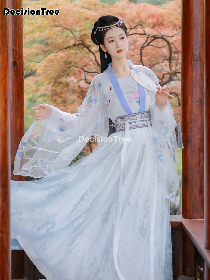 New Chinese Traditional Clothing Hanfu Festival Streetwear Dress Floral ...