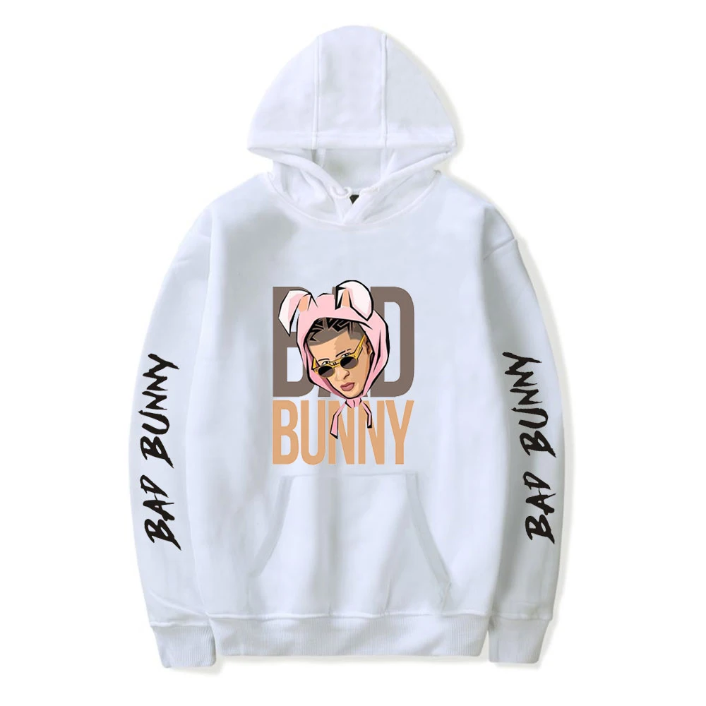 bad bunny rabbit print hoodie boys and 
