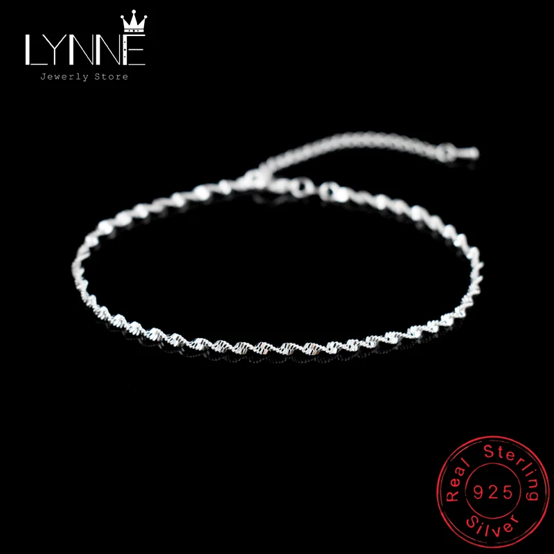 Fashion Twisted Weave Chain For Women Anklet Hot Sale 925 Sterling Silver Anklets Bracelet For Women Foot Jewelry Anklet On Foot-animated-img