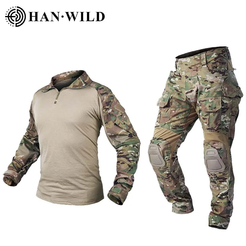 G3 Hunting Suits Tactical Uniform Forces Combat Shirts Cargo Pant Men With Pads Airsoft Militaire Sets Wear-resistant-animated-img