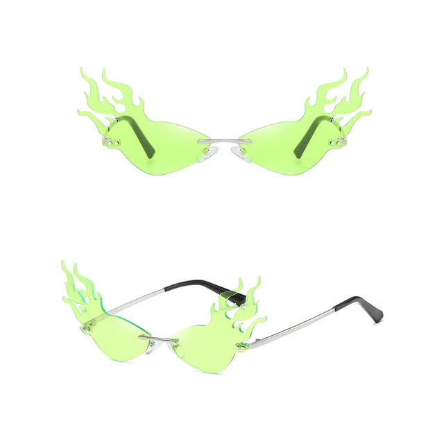 neon green flame glasses