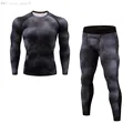 Men's Running Set Gym jogging Thermo Underwear Skins Compression