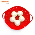 Silicone Steam Basket Mat Steamer Rack Dumplings Microwave Cookware Utensils Kitchen Washable Layer Insert  Foldable Drain Plate preview-4