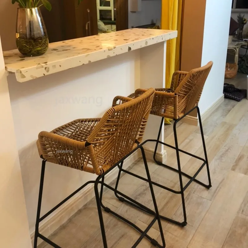 rattan chair with stool