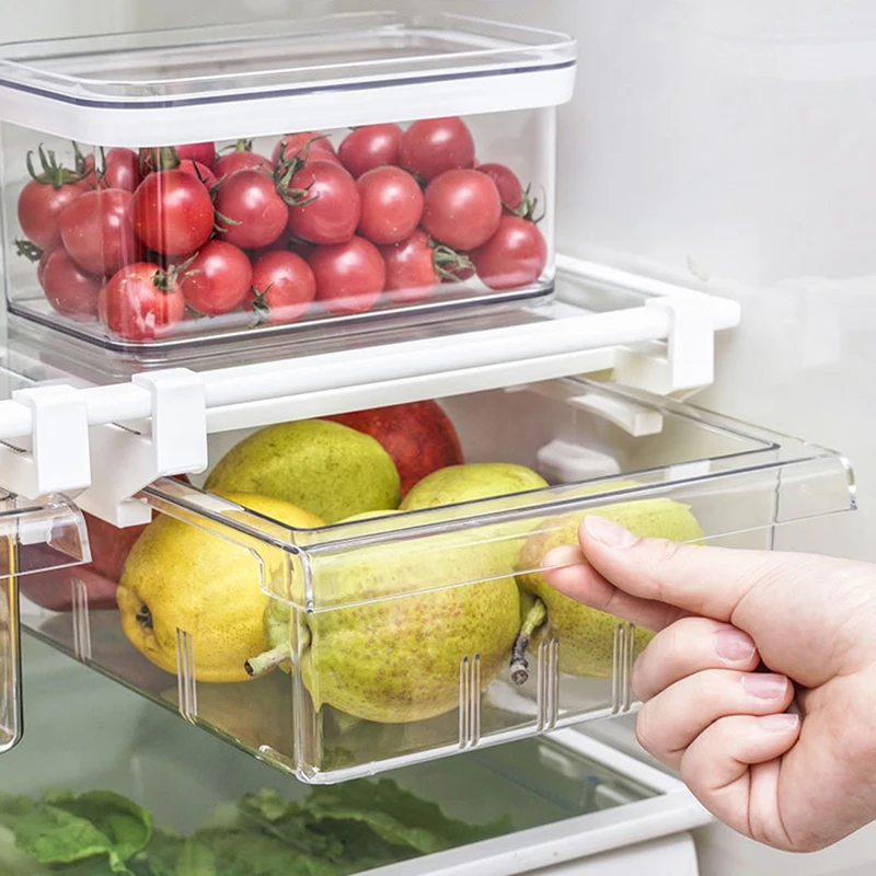 Refrigerator Organizer Bin Food Fridge Storage Box Clear fridge organizer  containers Freezer Pantry Cabinet kitchen Organizer