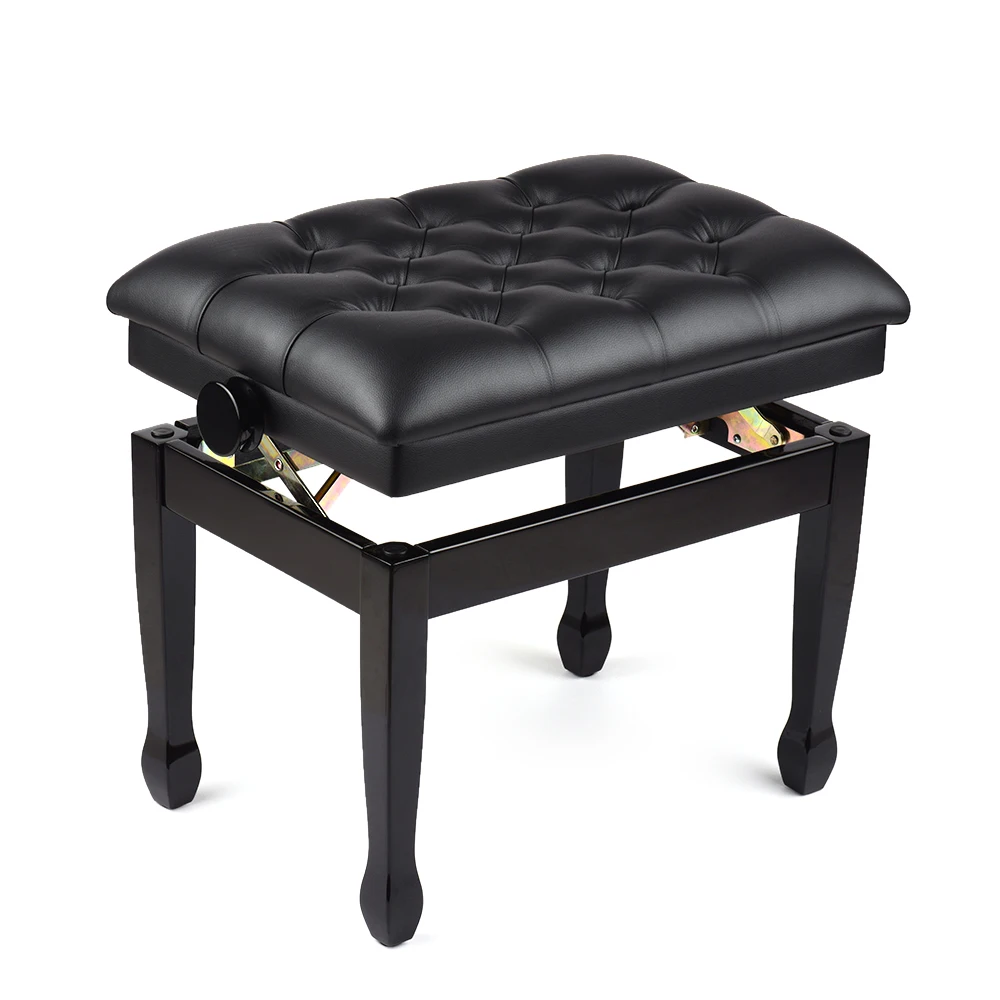 black adjustable piano stool