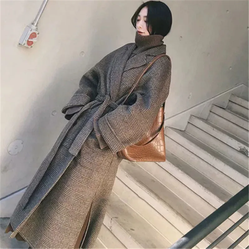 long plaid wool coat womens