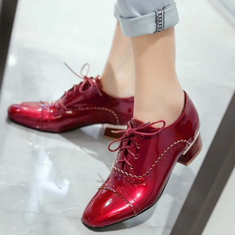 Patent Leather Oxfords Shoes 